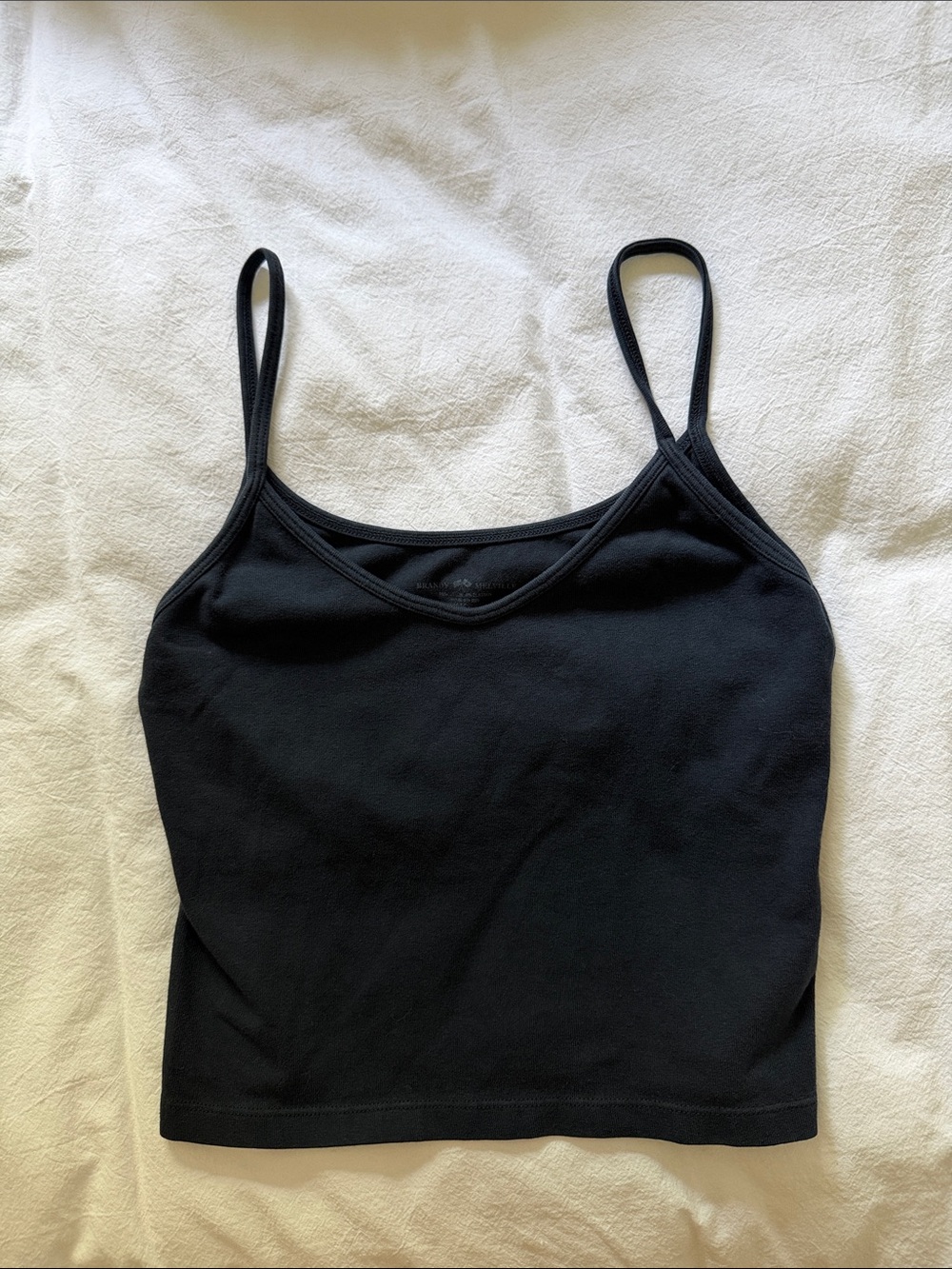 Brandy Melville Black Spaghetti-Strap Crop Cami
